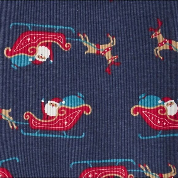Nwt Boy's Christmas Santa Sleigh and Reindeer Pajamas Set - Picture 2 of 7